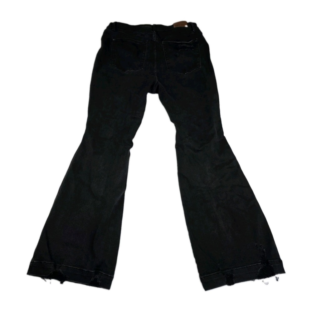 Judy Blue Jeans Womens Size 18W Flare Distressed High Rise Black Denim Pants - Picture 2 of 10
